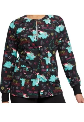 Dickies Scrub Warm Up Jacket Merry Rex-Mas M Christmas DK309 MRRX NWT Free Ship - Image 1 of 4