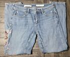 Piccolo And The Letterpress Anthropologie Embroidered Jeans Slim Boyfriend 27