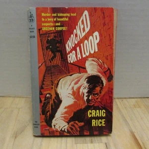 KNOCKED FOR A LOOP Pocket Book Paperback 1215 Craig Rice Pulp 1st 1958 - Picture 1 of 3