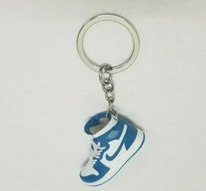 MINI 3D NIKE AIR JORDAN SNEAKER SHOES KEY CHAIN/ WHITE /BLUE - Picture 1 of 4