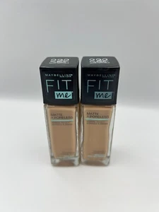 2PACK Maybelline Fit Me Foundation Matte + Poreless Shade 222 True Beige 1oz - Picture 1 of 5