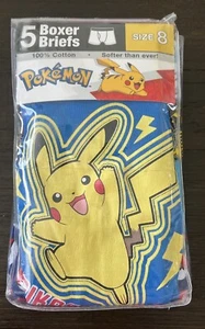 Handcraft POKÉMON Boys Boxer Briefs 5 Pair Pack 100% Cotton Size:8 - Picture 1 of 2