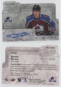 2020-21 Upper Deck Allure Quartz Autos Rookie Bowen Byram #AQ-BO Rookie Auto RC