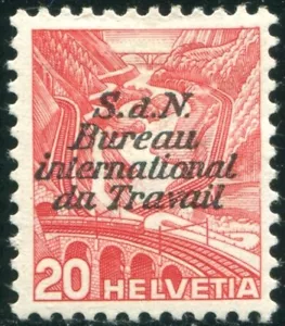#SVI (03375) Svizzera 1937 Servizio Carta Goffrata (N°109B) Linguellato NH* - Imagen 1 de 2