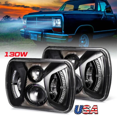 Par de faros proyectores LED para camioneta Dodge D150 D250 D350 Ram 50 260W 5x7" 7x6 Foto 1 de 4