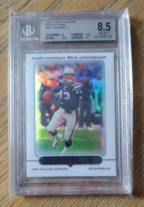 2005 Topps Chrome Tom Brady REFRACTOR BGS 8.5 NM-MINT+  🐐 GOAT PATS HOF TB BUCS