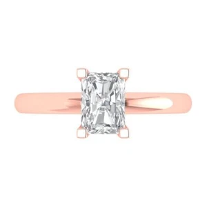 1 ct Emerald SHAPED CUT ENGAGEMENT Promise Statement Bridal Ring 14k Rose gold - Picture 1 of 11