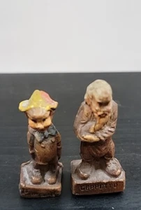 WDP Walt Disney 1940 Geppetto & Pinocchio HAND PAINTED SYROCO WOOD FIGURINES  - Picture 1 of 5