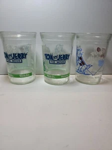 Vintage Welch's 1990s Tom & Jerry And Looney Tunes Glasses Set Of 3 - Picture 1 of 3