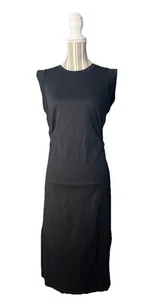 VINCE. $245 Tie Back Waist BLACK Peek a boo Maxi Dress SMALL - Picture 1 of 6