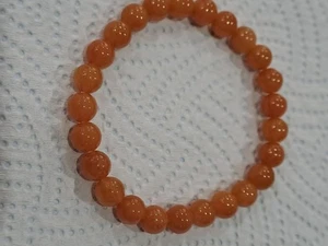 Burmese Grade A Red Jadeite 8mm Beaded Stretchable Bracelet. New. Natural. - Picture 1 of 13
