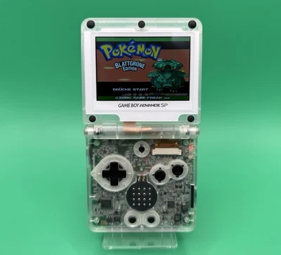 Nintendo GameBoy Advance SP Transparent AGS-101 -GBA SP IPS V5 Display Mod NEU - Bild 1 von 4