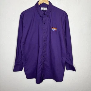 Hollywood Video Employee Shirt Men’s Large 32-33 Button Down Work Y2K Purple VHS - Picture 1 of 11