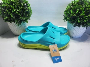 Hoka Ora Recovery Slide 3 Sandale Youth 5MD / Damen 7 blau/gelb 💙💛 Neu mit Etikett - Bild 1 von 6