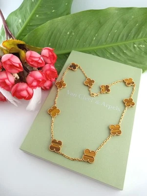 Collar VAN CLEEF &ARPELS Ojo de Tigre 10 Motivos Oro Amarillo 18K VCA - N6742 Foto 1 de 4