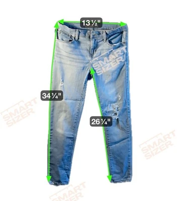 Pantalones de mezclilla ajustados Signature by Levi Strauss dorados para niñas talla W14 rasgados azul claro Foto 1 de 4