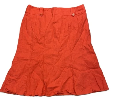 George womens linen blend skirt knee length size 16 red W34 inner lining - Image 1 of 4