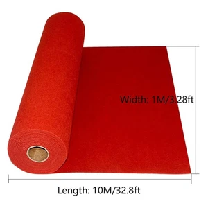 Thickened Red Carpet Runway Rug for Weddings Parties Non-slip Runner 3×33Ft - Picture 1 of 6