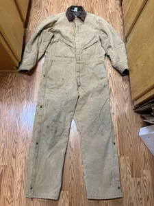 Vintage Walls Coveralls Brown Blizzard Pruf Insulated Workwear - 48 Tall (XLT) - Picture 1 of 17
