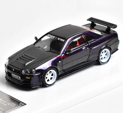 TG DK 1:64 APA Purple Skyline GTR R34 Sports Model Diecast Metal Car New - Image 1 of 4
