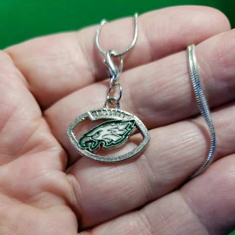 NFL logo Philadelphia Eagles charm pendant on 18" stamped 925 necklace Cover