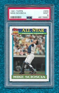 Mike Scioscia 1991 Topps All-Star #404 PSA 9 como nuevo Pop 1 ninguno superior Dodgers - Imagen 1 de 1