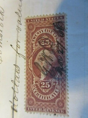 1866 25 cent stamp on promissory note for 350 from san fran - Image 1 of 3
