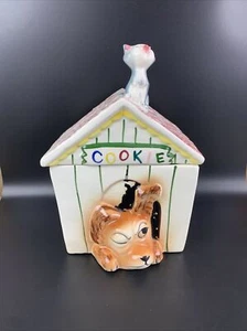 Vintage Howling Cat On Dog House Cookie Jar Sierra Vista (Starnes) - Picture 1 of 17