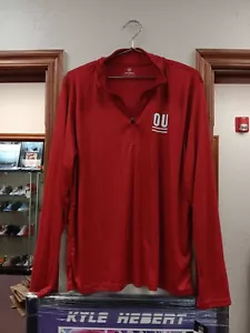 NEW Oklahoma  Sooners Top of the World Red Golf 1/4 Zip Pullover Men's Large 99 - Picture 1 of 6