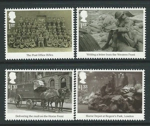 GRAN BRETAIN 2016 THE POST OFFICE AT WAR 1916 JUEGO DE 4 EX. NUEVO SIN MONTAR COMO NUEVO - Imagen 1 de 1