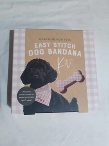 Bandana para perro Easy Stitch rosa bordado artesanía conjunto hágalo usted mismo - Imagen 1 de 3