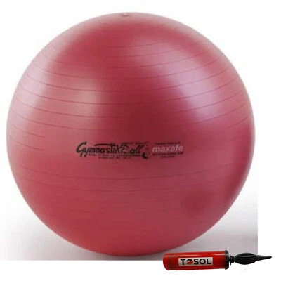 Original "PEZZI"® GymnastikBall Maxafe 65 cm mit Tosol Pumpe rot Therapie Reha