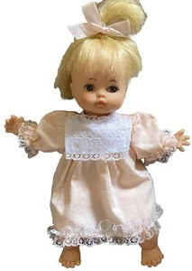 Vintage Reiter Puppe Stoffkörper bemalt blaue Augen blonde verwurzelte Haare - Bild 1 von 16
