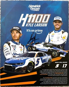 KYLE LARSON SIGNED 2025 HERO PROMO CARD INDY 500 DOUBLE DUTY H1100 INDIANAPOLIS - Picture 1 of 2