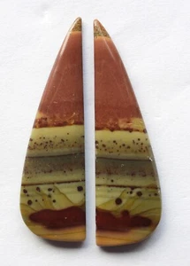 28,45 ct natürlicher Kirschachat (je 41,6 mm x 12 mm) Cabochon lose Streichholz Paar - Bild 1 von 3