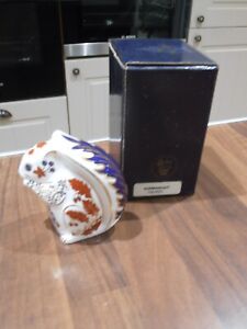 Royal Crown Derby Paperweight Squirrel ,Gold Stopper and Box