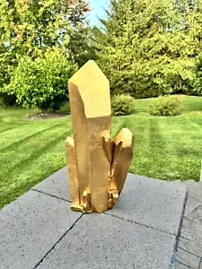 William D Scott Stone Sculpture Gold Leaf Finish 20.5” Cast Aluminum - Picture 1 of 10