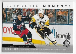 17/18 SP AUTHENTIC MOMENTS Evgeni Malkin #109 - Picture 1 of 1