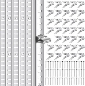 6 Pcs 36 Inch Shelf Pilaster and 36 Pcs Cabinet Shelf Clips Adjustable Shelf ... - Picture 1 of 2