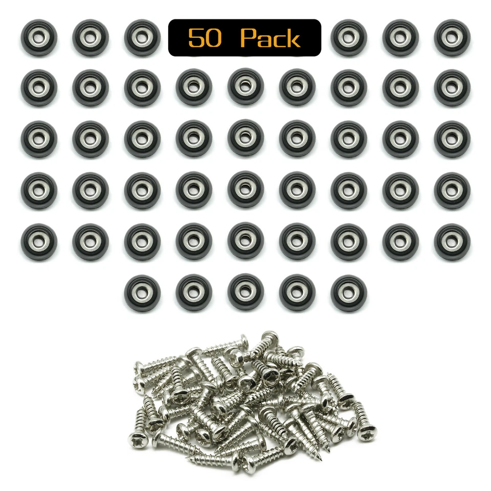 50 Small Round Rubber Feet With Screws - Cutting Boards Feet-from USA