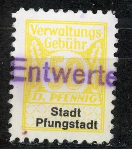 Germany local revenue Pfungstadt Hessen fiscal Stempelmarke - Picture 1 of 1