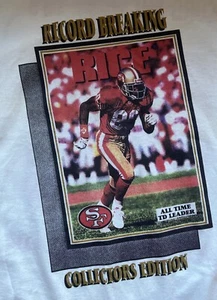 Vintage Jerry Rice White T-shirt Size XL Record Breaking Collectors Edition SS - Picture 1 of 9