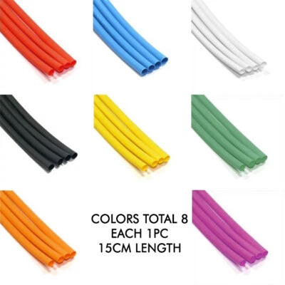 SHAKMODS 8mm Heat Shrink Tubing 8 Mix Colour 15cm Kit For Tube Sleeve Sleeving heatshrink