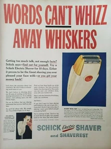 Lot of 2 Vintage 1948 Schick Shaver Print Ads Ephemera Wall Art Decor - Picture 1 of 2