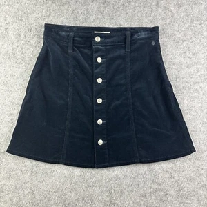 Alexa Chung for AG Skirt Womens 29 Navy Corduroy Velvet Button Front Aline Mini - Picture 1 of 12