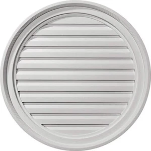 Ekena Millwork Gable Louver Vent 24" x 24" Round Primed Polyurethane Functional - Picture 1 of 3