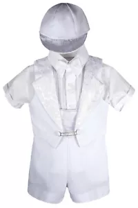 Tuta smoking formale battesimo bianco battesimo bambino neonato tg 0M-2T - Foto 1 di 4
