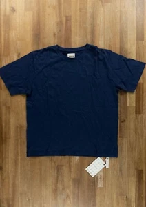 (KEINE ZOLLSTEUER) KHAITE Mae einfarbiges marineblaues Baumwoll-T-Shirt mit Rundhalsausschnitt Größe Medium - Bild 1 von 9