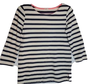 J CREW Womens Knit long sleeve blue/white striped Tee Nautical summer/spring - Picture 1 of 4