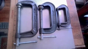 3 Craftsman C-Clamp 66725 5" 66674 4" 66673 3" Malleable Iron tool - Picture 1 of 9